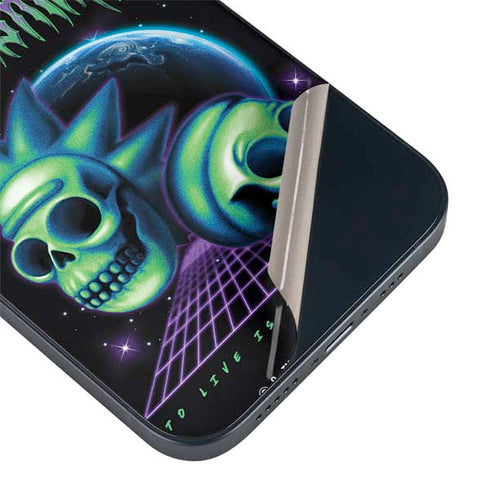 Adult Swim Rick and Morty Neon Skulls iPhone 14 Plus Skin
